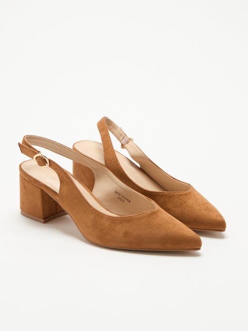 Zapatos de tacón de punta fina con tacón cuadrado - Kiabi Zapatos de tacón de punta fina con tacón cuadrado - Kiabi