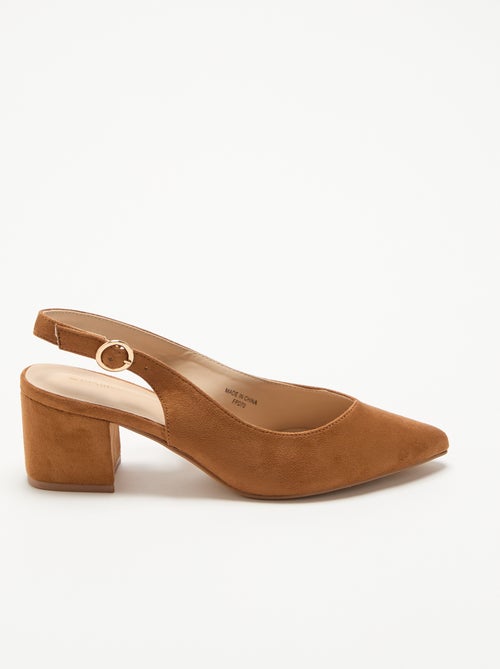 Zapatos de tacón de punta fina con tacón cuadrado - Kiabi Zapatos de tacón de punta fina con tacón cuadrado - Kiabi
