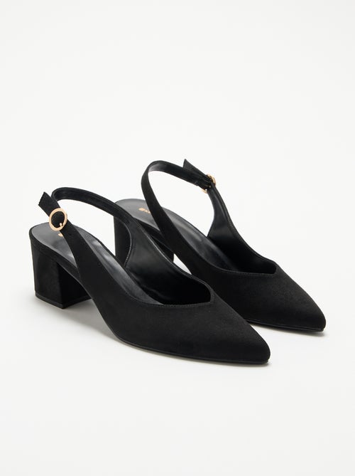 Zapatos de tacón de punta fina con tacón cuadrado - Kiabi