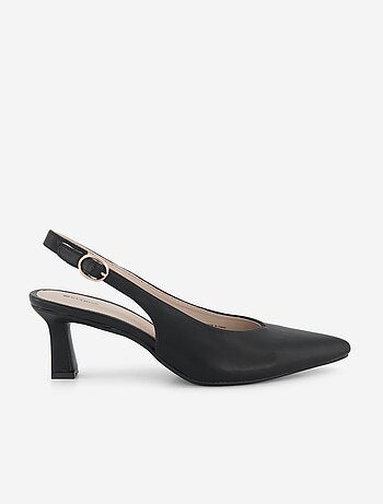 Zapatos de tacón de punta fina de polipiel