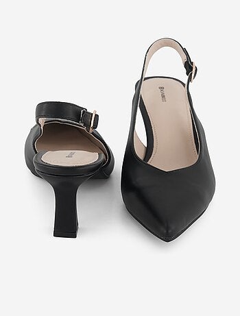 Zapatos de tacón de punta fina de polipiel