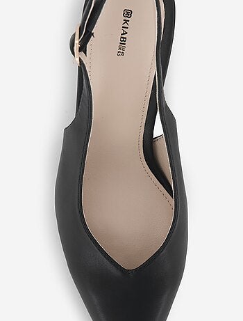 Zapatos de tacón de punta fina de polipiel