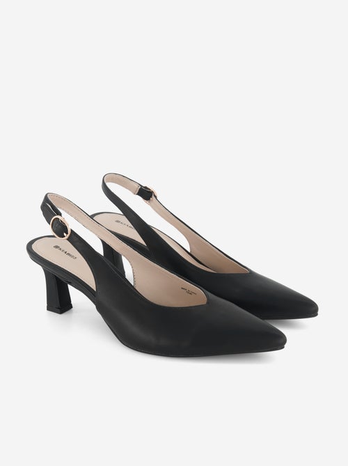 Zapatos de tacón de punta fina de polipiel - Kiabi