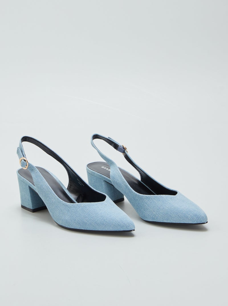 Zapatos de tacón lisos AZUL - Kiabi