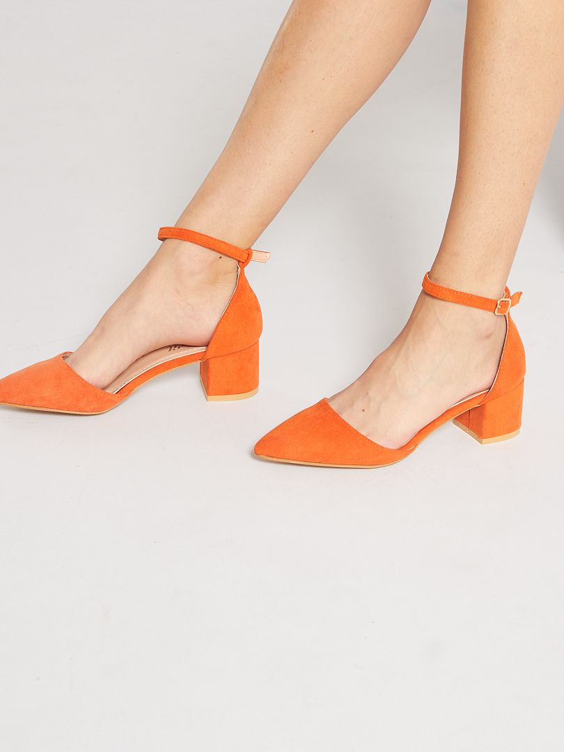 Zapatos de tacón semiabiertos de - naranja -