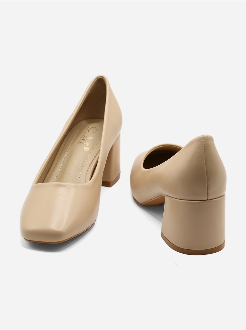 Zapatos de tacón sin cordones Beige - Kiabi