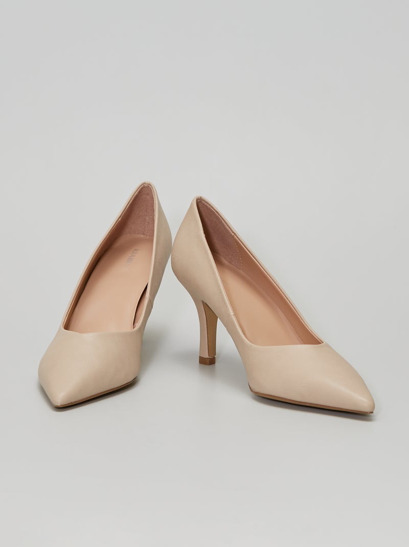Zapatos de tacón sintéticos beige - Kiabi