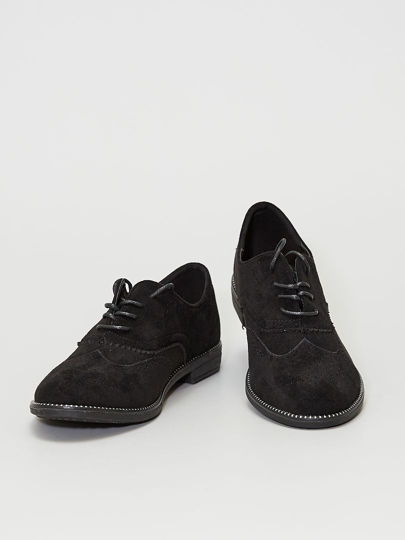 Zapatos derby de antelina negro - Kiabi
