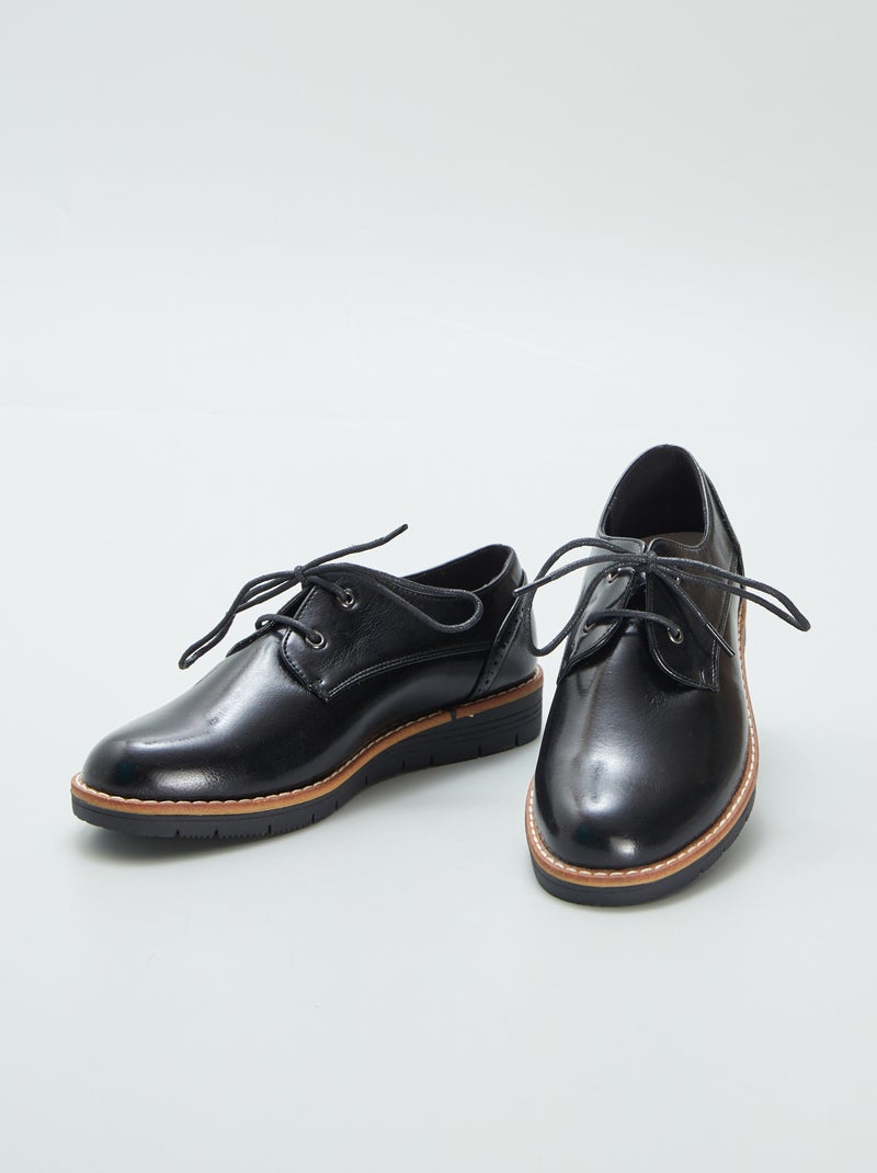 Zapatos derby de material sintético NEGRO - Kiabi