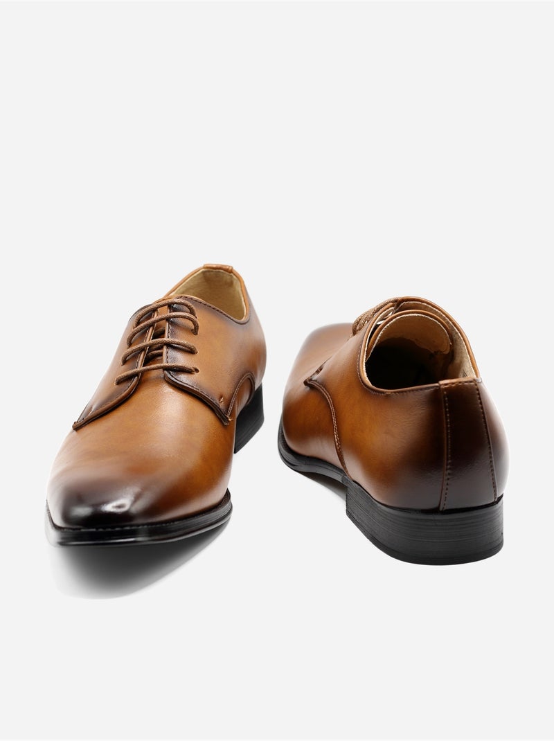 Zapatos derby de piel - Uomo Marrón - Kiabi