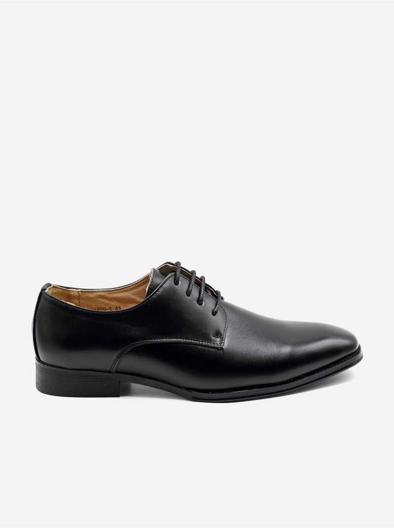 Zapatos derby de piel - Uomo Negro - Kiabi