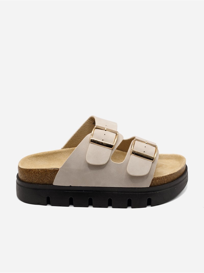 Zapatos destalonados con plataforma Beige - Kiabi