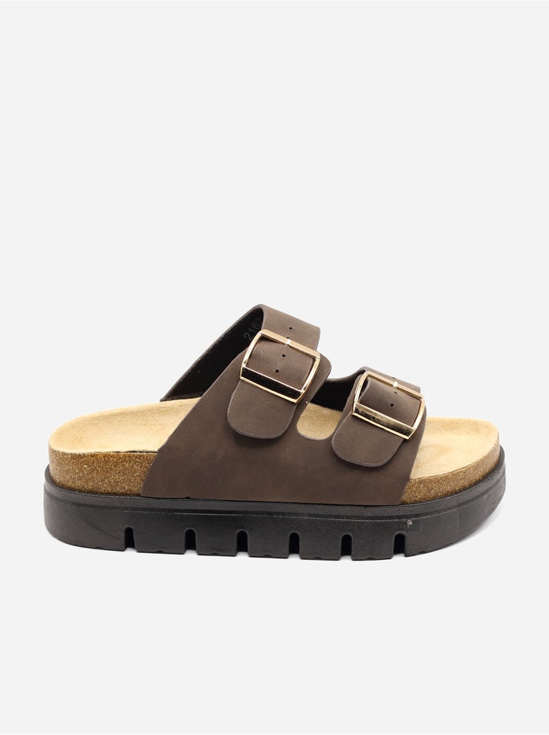Zapatos destalonados con plataforma Marrón - Kiabi