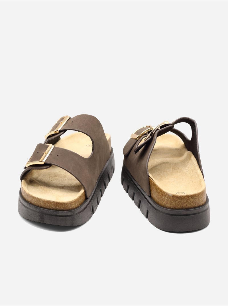 Zapatos destalonados con plataforma Marrón - Kiabi