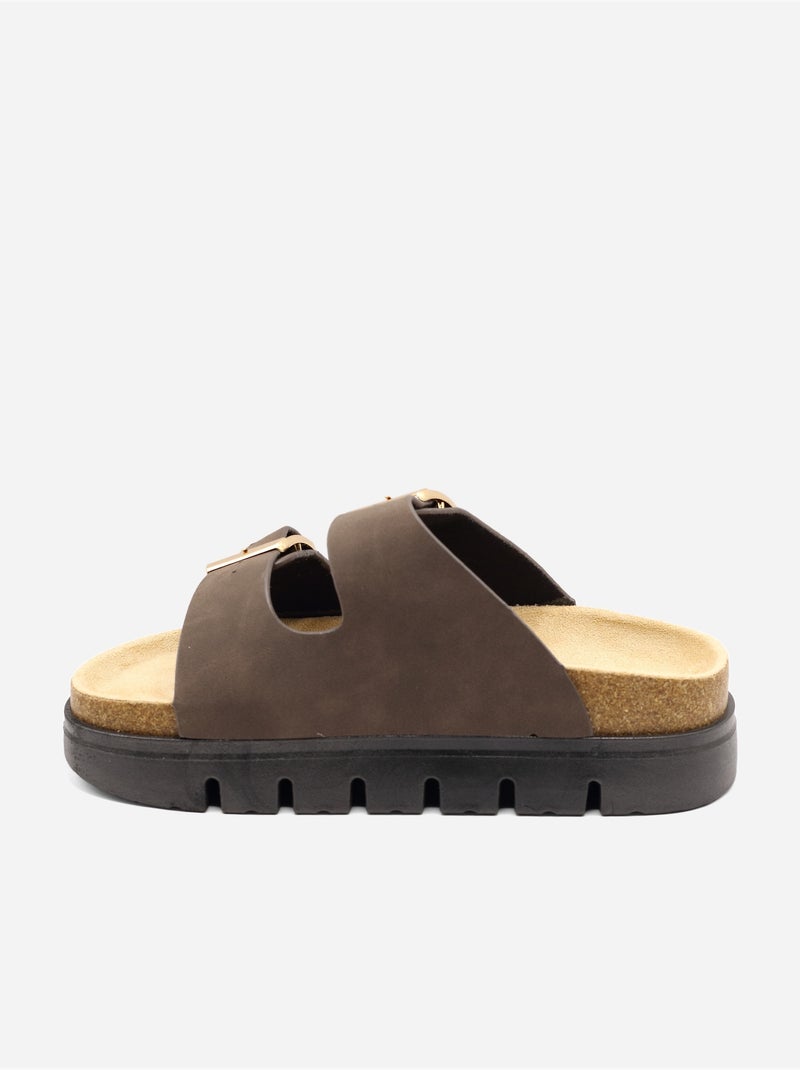 Zapatos destalonados con plataforma Marrón - Kiabi