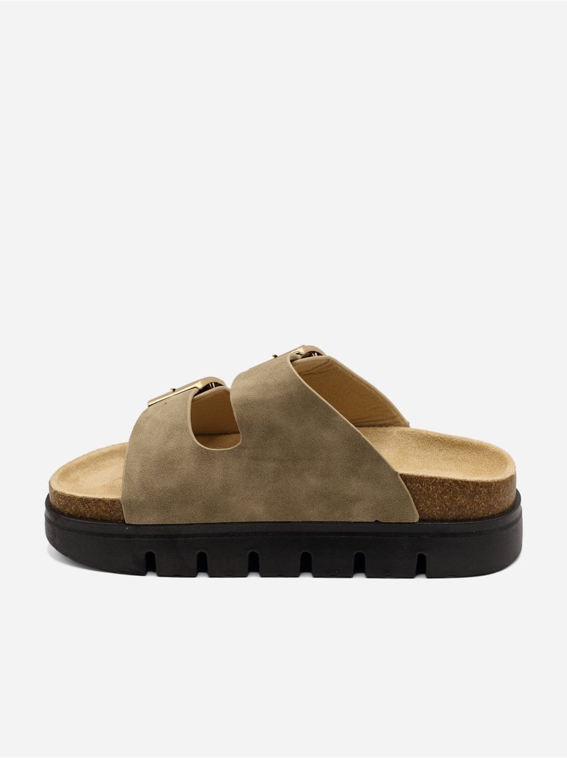 Zapatos destalonados con plataforma Taupe - Kiabi