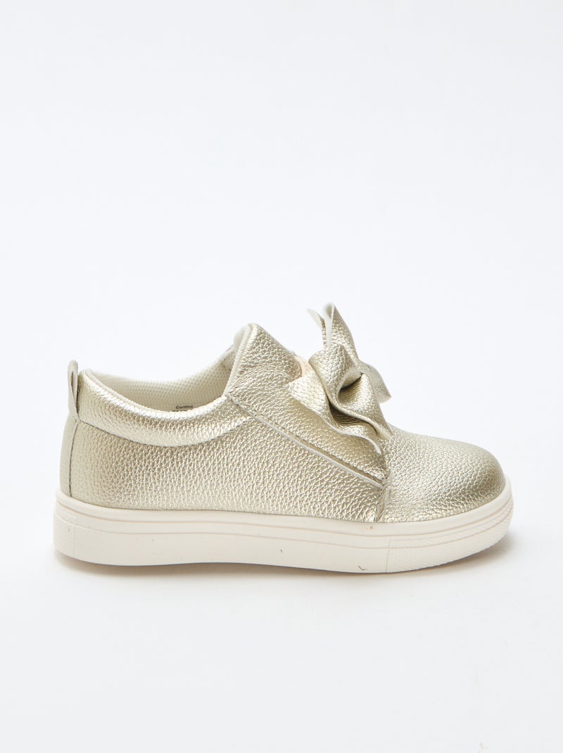 Zapatos dorados slip-on / sin cordones con lazos fantasía Amarillo - Kiabi