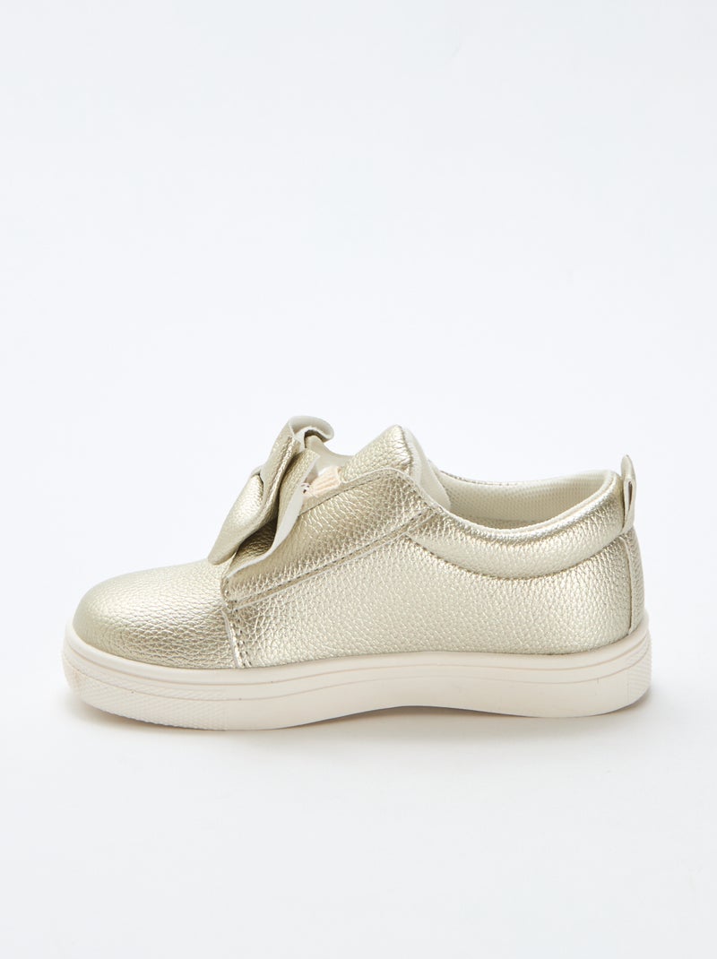 Zapatos dorados slip-on / sin cordones con lazos fantasía Amarillo - Kiabi
