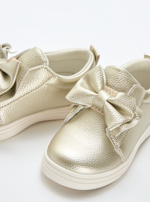 Zapatos dorados slip-on / sin cordones con lazos fantasía - Kiabi