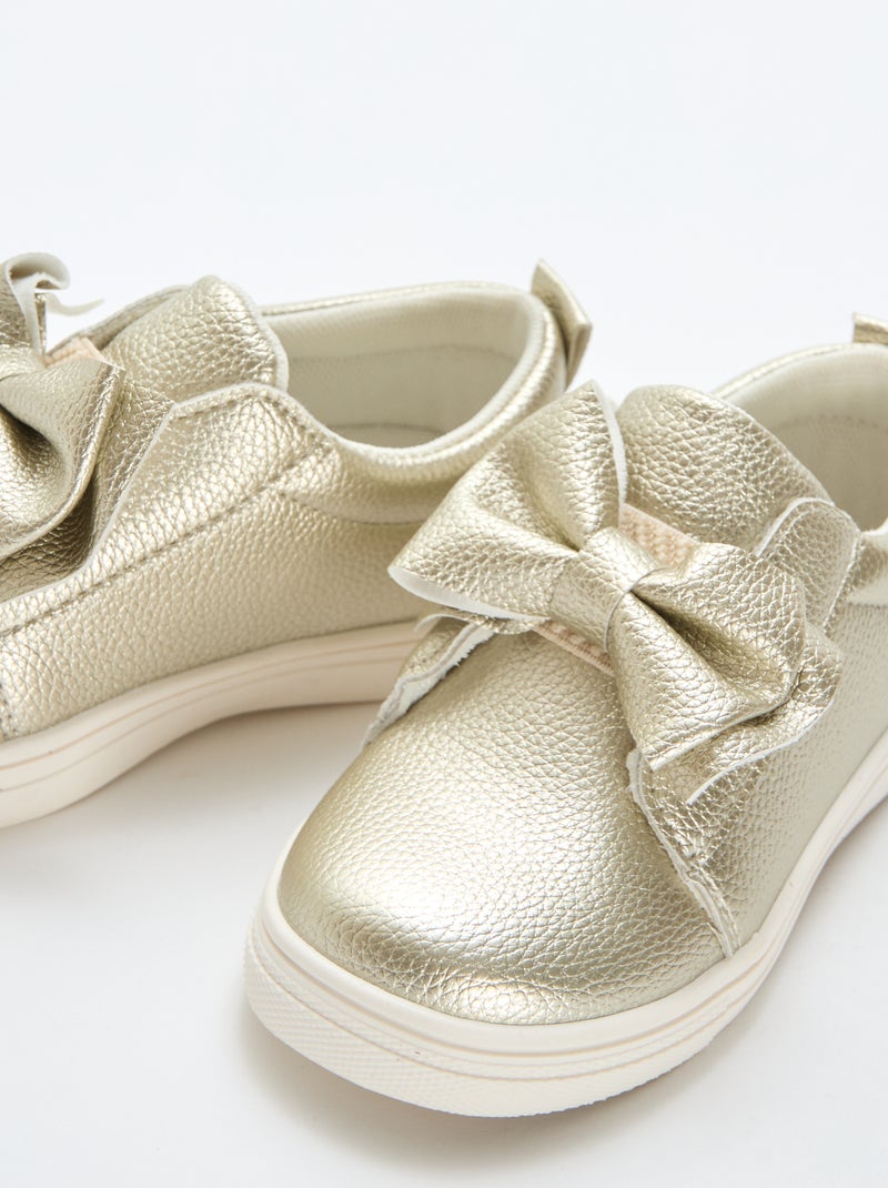 Zapatos dorados slip-on / sin cordones con lazos fantasía Amarillo - Kiabi