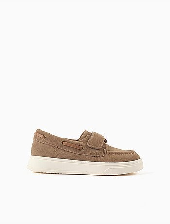 Zapatos náuticos de ante con cierre autoadherente B&S