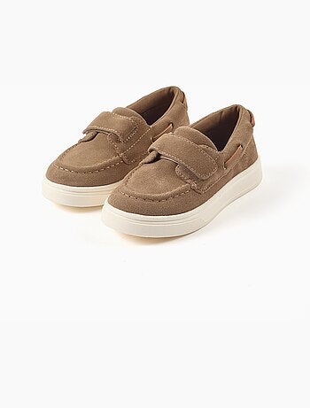 Zapatos náuticos de ante con cierre autoadherente B&S