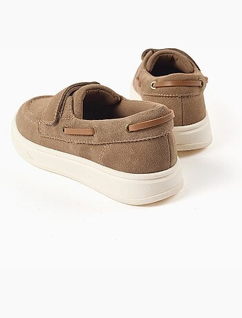 Zapatos náuticos de ante con cierre autoadherente B&S