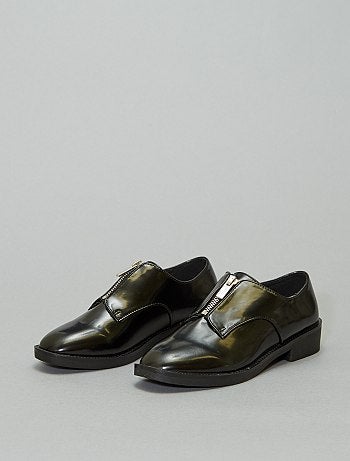 Zapatos tipo derby de charol con cremalleras - Kiabi