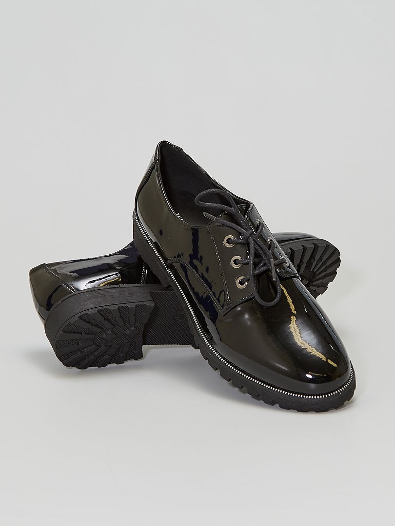 Zapatos tipo derby de charol Negro - Kiabi