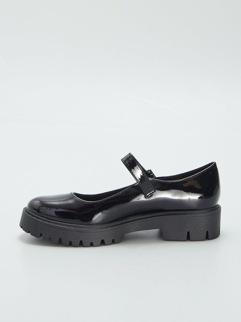 Zapatos tipo mercedita de charol abiertos NEGRO - Kiabi