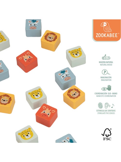 Zookabee Juego parchís y oca de madera animales de la selva WOOMAX - Kiabi Zookabee Juego parchís y oca de madera animales de la selva WOOMAX - Kiabi