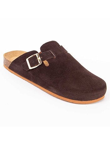 Zueco Confortable De Piel Para Mujer. Purapiel Tejano