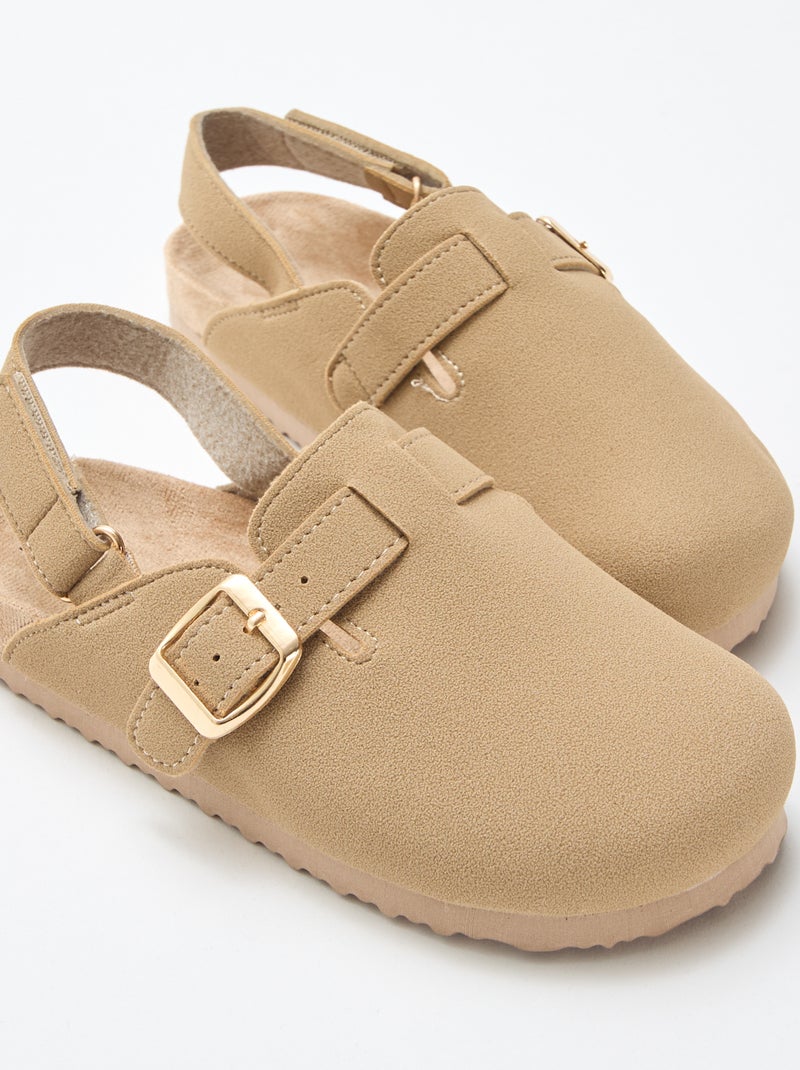 Zueco de antelina Beige - Kiabi