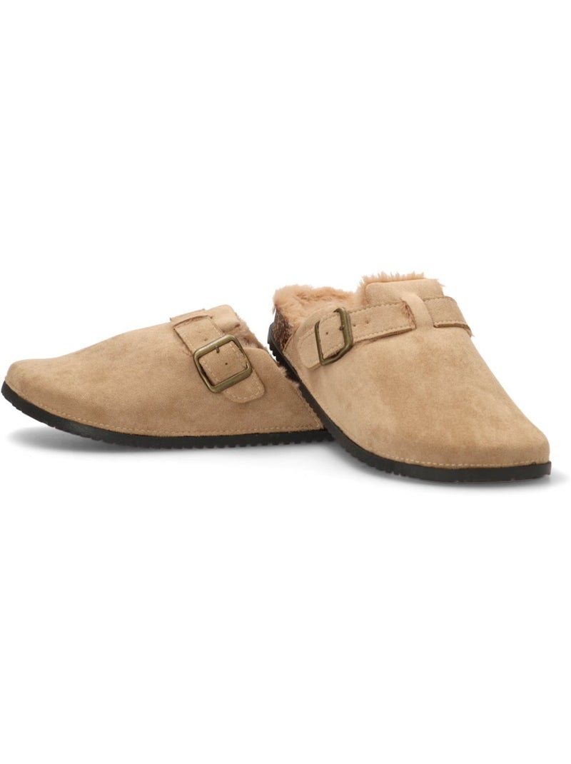 Zueco Diario Mujer Suela Plana - Ideal Shoes Caqui - Kiabi