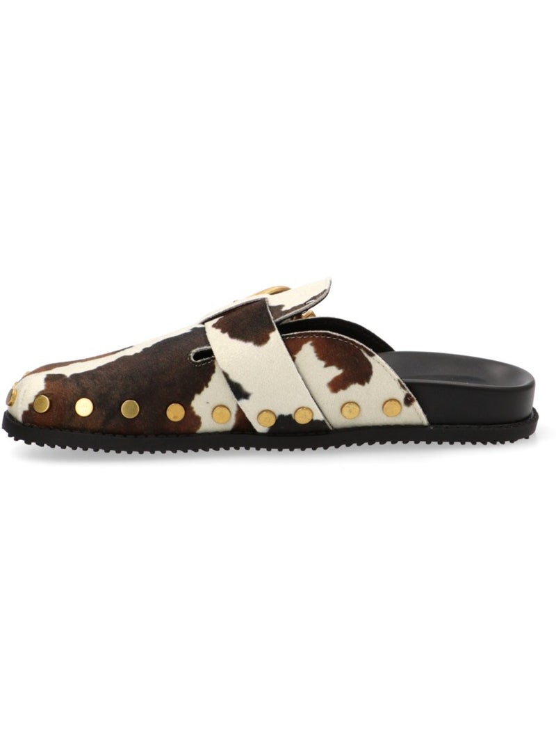 Zueco Diario Mujer Suela Plana - Mustang Negro Blanco - Kiabi