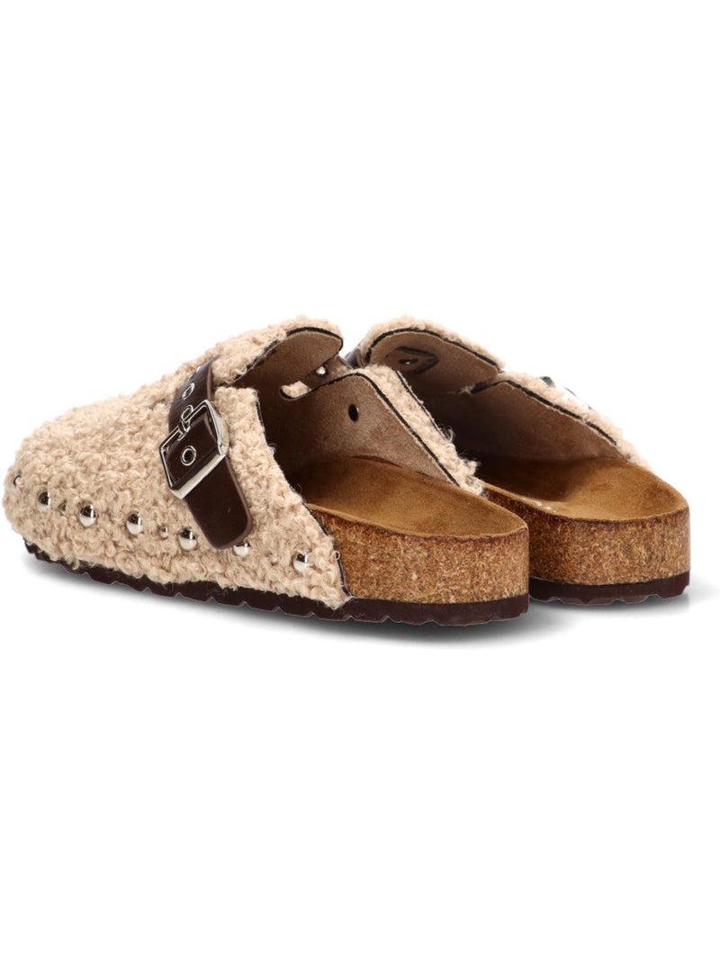 Zueco diario mujer suela plana - yulia Beige - Kiabi