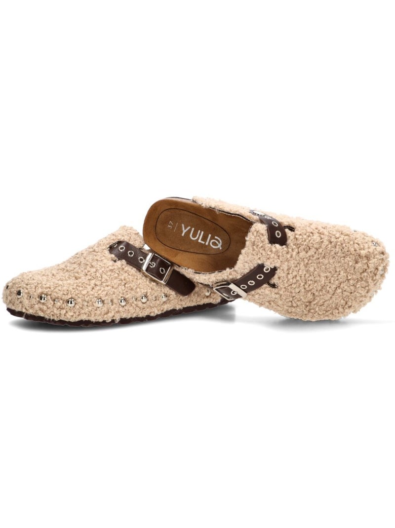 Zueco diario mujer suela plana - yulia Beige - Kiabi