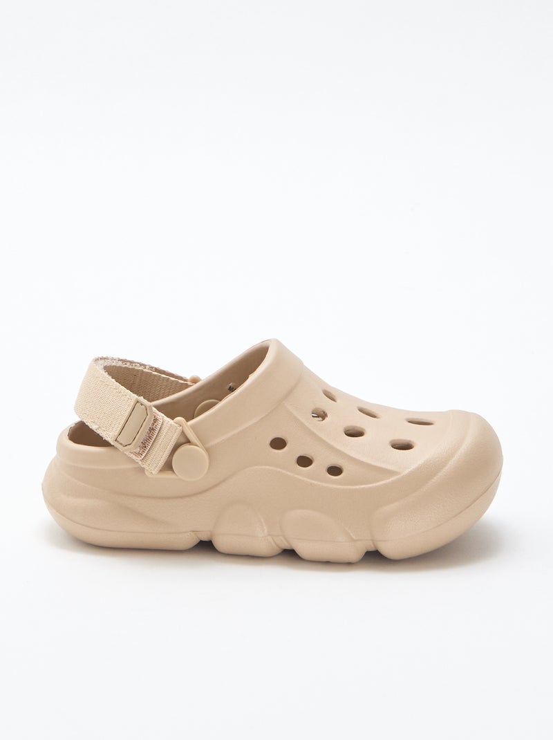 Zuecos cerrados de playa lisos Beige - Kiabi