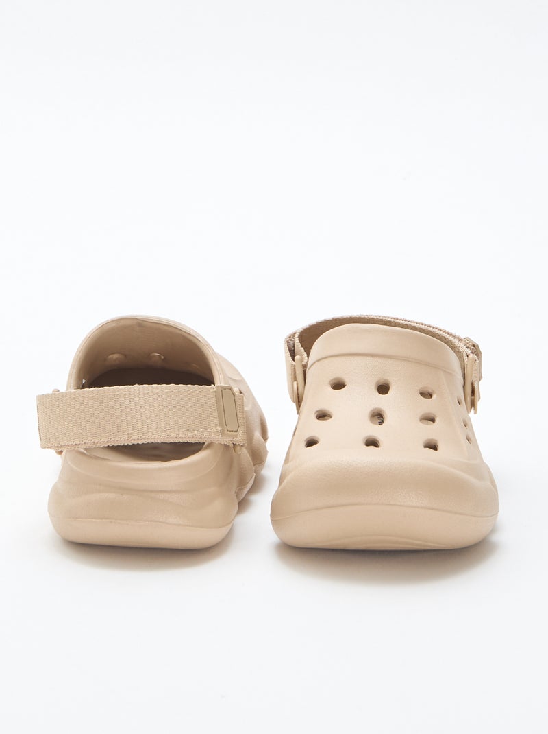 Zuecos cerrados de playa lisos Beige - Kiabi