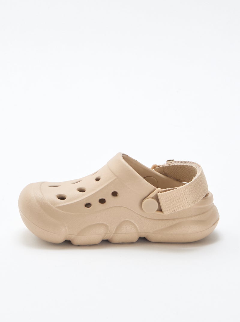 Zuecos cerrados de playa lisos Beige - Kiabi