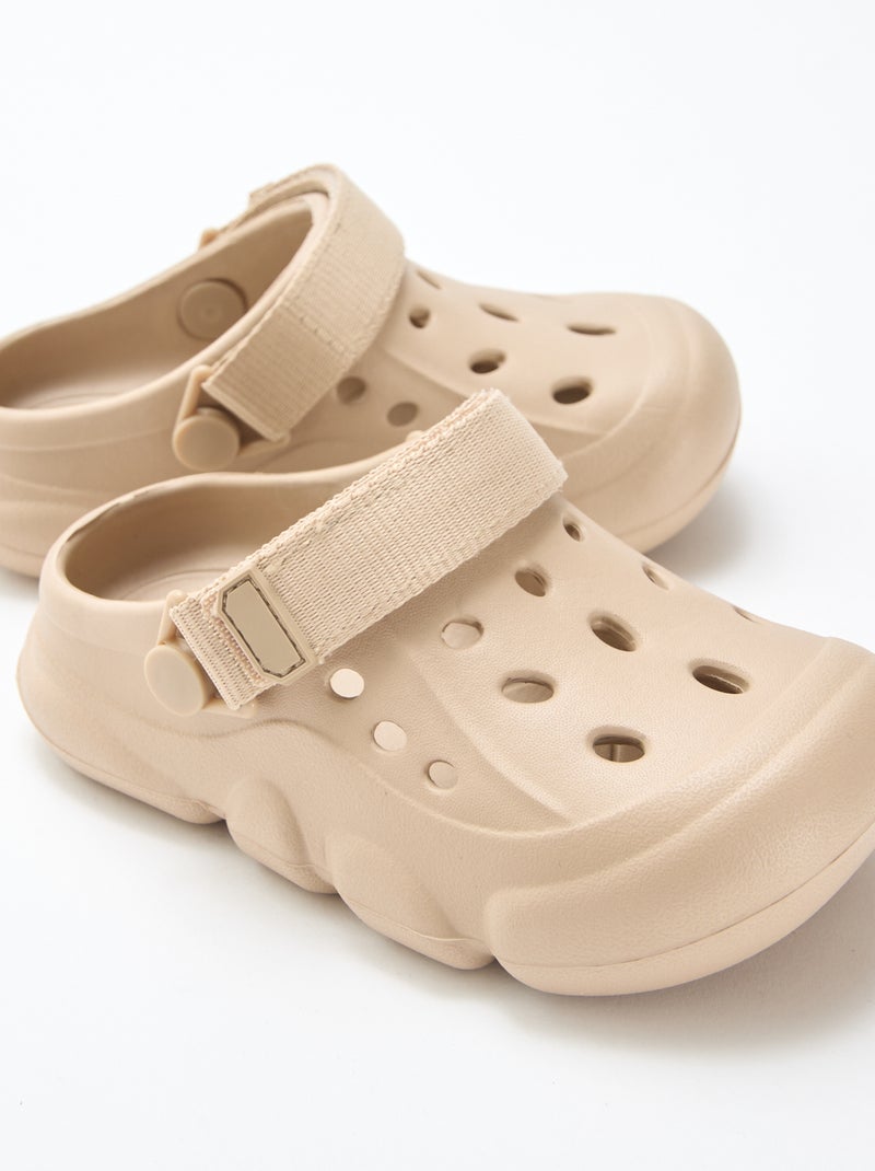 Zuecos cerrados de playa lisos Beige - Kiabi