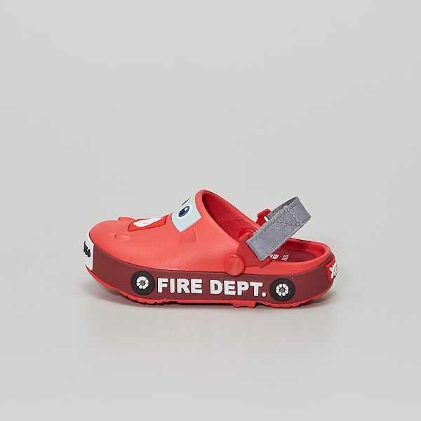 Zuecos con adornos 'bomberos' Niño 3-12 años - rojo - Kiabi - 12,00€