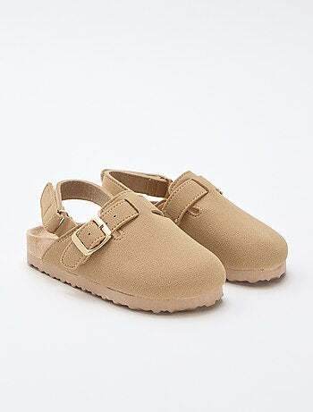 Zuecos de antelina con velcro