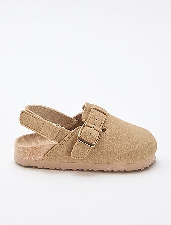 Zuecos de antelina con velcro