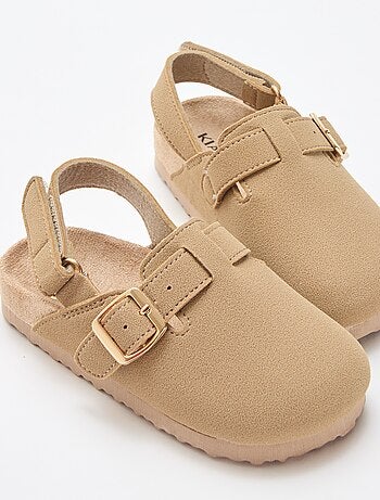 Zuecos de antelina con velcro