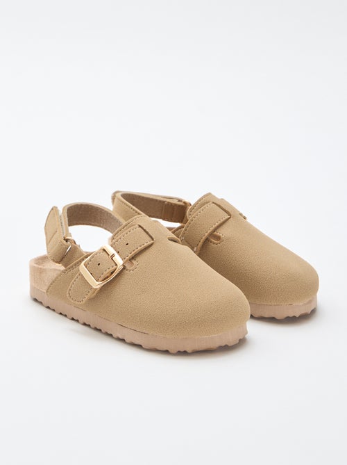 Zuecos de antelina con velcro - Kiabi