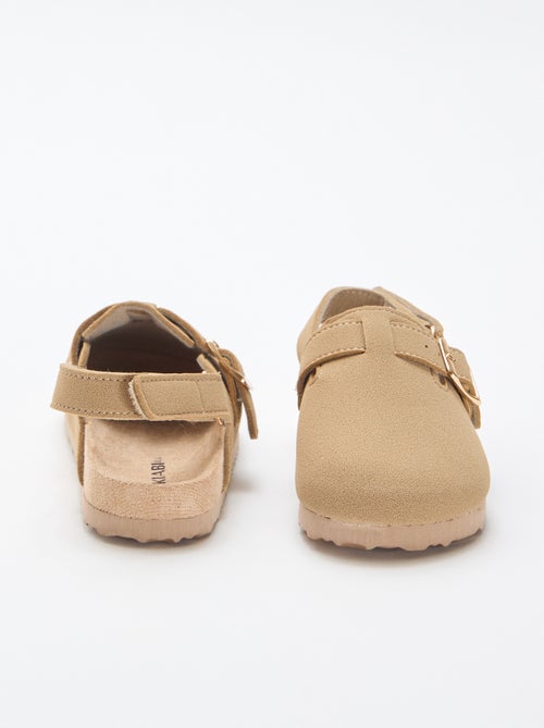 Zuecos de antelina con velcro - Kiabi