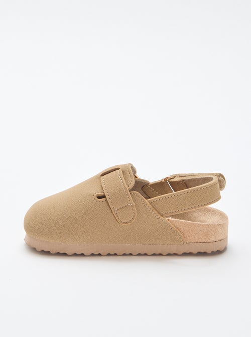 Zuecos de antelina con velcro - Kiabi