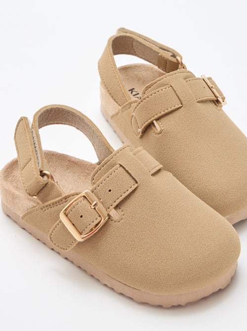 Zuecos de antelina con velcro - Kiabi