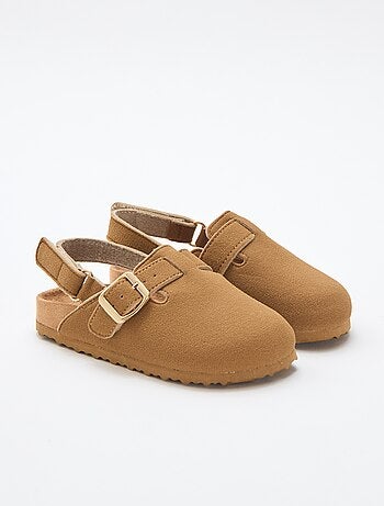 Zuecos de antelina con velcro